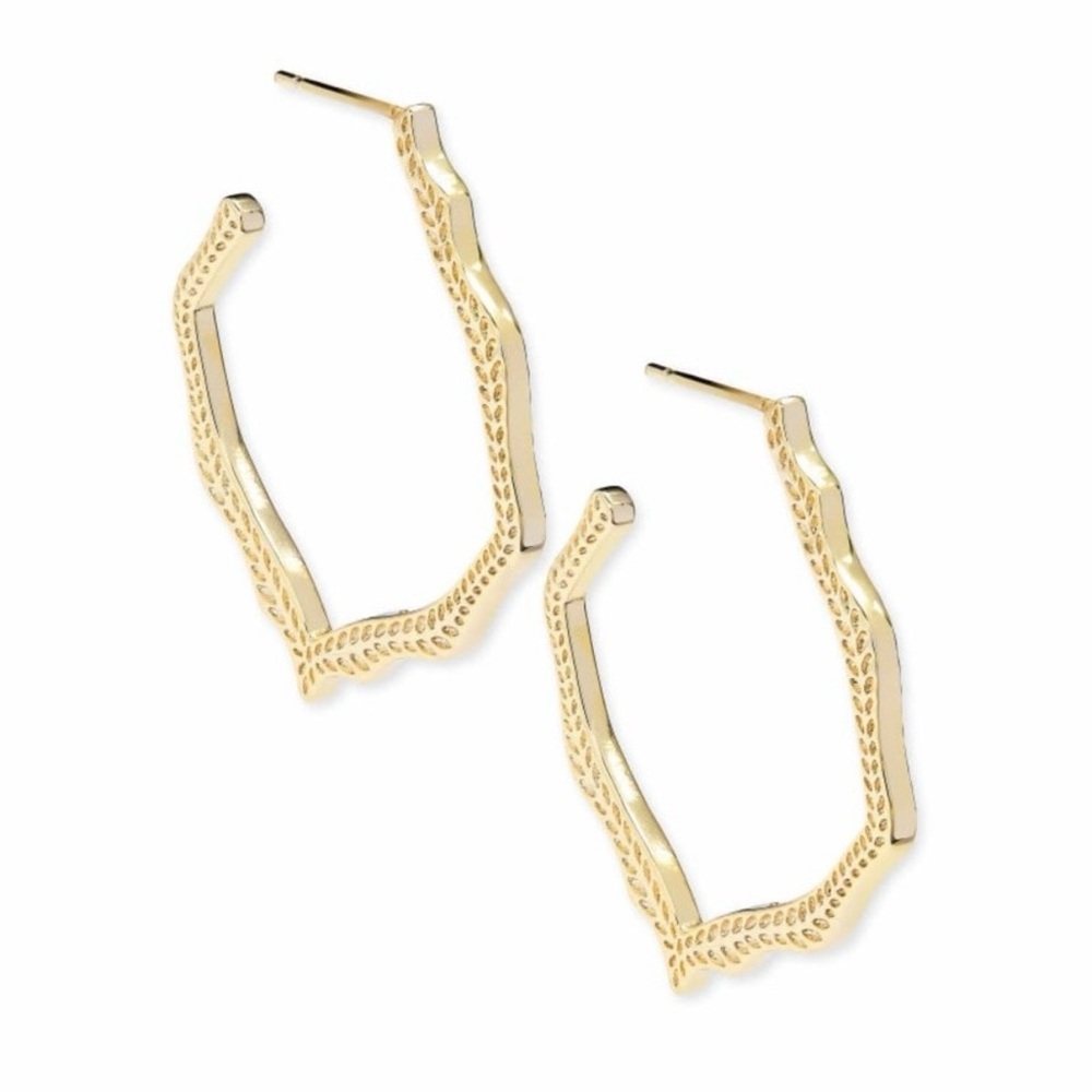 Kendra Scott Miku Hoop Gold Earrings - Discounted Shipping